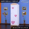 Skříň Happy SZ05 - víla se srdcem (Barva bílá, Otevírání dvířek pravé, Vnitřek skříně šatní tyč)