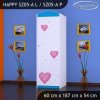 Skříň Happy SZ05 - víla se srdcem (Barva bílá, Otevírání dvířek pravé, Vnitřek skříně šatní tyč)