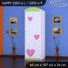Skříň Happy SZ05 - víla se srdcem (Barva bílá, Otevírání dvířek pravé, Vnitřek skříně šatní tyč)