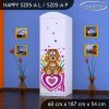 Skříň Happy SZ05 - pejsek a srdce (Barva bílá, Otevírání dvířek pravé, Vnitřek skříně šatní tyč)