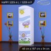 Skříň Happy SZ05 - motýl s květinou (Barva bílá, Otevírání dvířek pravé, Vnitřek skříně šatní tyč)