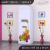 Skříň Happy SZ05 - medvídek v červeném autě (Barva bílá, Otevírání dvířek pravé, Vnitřek skříně šatní tyč)