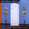 Skříň Happy SZ05 - medvídek s kyticí (Barva bílá, Otevírání dvířek pravé, Vnitřek skříně šatní tyč)