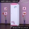Skříň Happy SZ05 - motýlek (Barva bílá, Otevírání dvířek pravé, Vnitřek skříně šatní tyč)