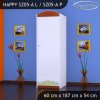 Skříň Happy SZ05 - modrý medvídek (Barva bílá, Otevírání dvířek pravé, Vnitřek skříně šatní tyč)