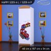 Skříň Happy SZ05 - vláček (Barva bílá, Otevírání dvířek pravé, Vnitřek skříně šatní tyč)