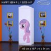 Skříň Happy SZ05 - růžový pony (Barva bílá, Otevírání dvířek pravé, Vnitřek skříně šatní tyč)