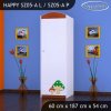 Skříň Happy SZ05 - růžový hříbeček (Barva bílá, Otevírání dvířek pravé, Vnitřek skříně šatní tyč)