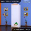 Skříň Happy SZ05 - růžový hříbeček (Barva bílá, Otevírání dvířek pravé, Vnitřek skříně šatní tyč)