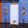 Skříň Happy SZ05 - růžový hříbeček (Barva bílá, Otevírání dvířek pravé, Vnitřek skříně šatní tyč)