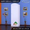 Skříň Happy SZ05 - růžový hříbeček (Barva bílá, Otevírání dvířek pravé, Vnitřek skříně šatní tyč)