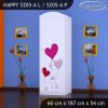 Skříň Happy SZ05 - srdíčka (Barva bílá, Otevírání dvířek pravé, Vnitřek skříně šatní tyč)