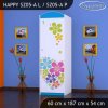 Skříň Happy SZ05 - srdce z květů (Barva bílá, Otevírání dvířek pravé, Vnitřek skříně šatní tyč)
