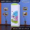 Skříň Happy SZ05 - slimák (Barva bílá, Otevírání dvířek pravé, Vnitřek skříně šatní tyč)