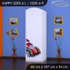 Skříň Happy SZ05 - super bolid (Barva bílá, Otevírání dvířek pravé, Vnitřek skříně šatní tyč)
