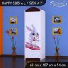 Skříň Happy SZ05 - super zajíček (Barva bílá, Otevírání dvířek pravé, Vnitřek skříně šatní tyč)