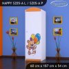 Skříň Happy SZ05 - šťastný medvídek (Barva bílá, Otevírání dvířek pravé, Vnitřek skříně šatní tyč)