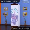 Skříň Happy SZ05 - stříkající sloník (Barva bílá, Otevírání dvířek pravé, Vnitřek skříně šatní tyč)