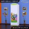 Skříň Happy SZ05 - veselý zvěřinec (Barva bílá, Otevírání dvířek pravé, Vnitřek skříně šatní tyč)
