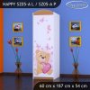 Skříň Happy SZ05 - zamilovaný medvídek (Barva bílá, Otevírání dvířek pravé, Vnitřek skříně šatní tyč)