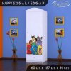 Skříň Happy SZ05 - zoo (Barva bílá, Otevírání dvířek pravé, Vnitřek skříně šatní tyč)