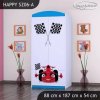 Skříň Happy SZ06 - auto s vlajkou (Barva bílá, Vnitřek skříně šatní tyč)