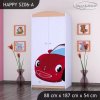 Skříň Happy SZ06 - pohádkové auto (Barva bílá, Vnitřek skříně šatní tyč)