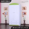 Skříň Happy SZ06 - bez motivu (Barva bílá, Vnitřek skříně šatní tyč)