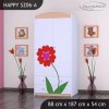 Skříň Happy SZ06 - dva květy (Barva bílá, Vnitřek skříně šatní tyč)