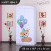 Skříň Happy SZ06 - medvídci s balónky (Barva bílá, Vnitřek skříně šatní tyč)