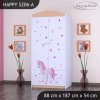 Skříň Happy SZ06 - princezna s koníkem (Barva bílá, Vnitřek skříně šatní tyč)