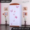 Skříň Happy SZ06 - víla s motýlkami (Barva bílá, Vnitřek skříně šatní tyč)