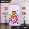 Skříň Happy SZ06 - pejsek a srdce (Barva bílá, Vnitřek skříně šatní tyč)