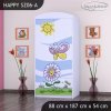 Skříň Happy SZ06 - motýl s květinou (Barva bílá, Vnitřek skříně šatní tyč)