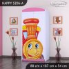 Skříň Happy SZ06 - lokomotiva (Barva bílá, Vnitřek skříně šatní tyč)