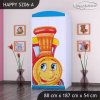 Skříň Happy SZ06 - lokomotiva (Barva bílá, Vnitřek skříně šatní tyč)