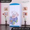 Skříň Happy SZ06 - medvídek v autě (Barva bílá, Vnitřek skříně šatní tyč)