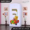 Skříň Happy SZ06 - medvídek v červeném autě (Barva bílá, Vnitřek skříně šatní tyč)