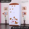 Skříň Happy SZ06 - pejsek a kočička (Barva bílá, Vnitřek skříně šatní tyč)