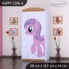 Skříň Happy SZ06 - růžový pony (Barva bílá, Vnitřek skříně šatní tyč)