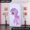 Skříň Happy SZ06 - růžový pony (Barva bílá, Vnitřek skříně šatní tyč)