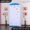 Skříň Happy SZ06 - růžový slon se srdcem (Barva bílá, Vnitřek skříně šatní tyč)