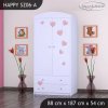 Skříň Happy SZ06 - růžový slon se srdcem (Barva bílá, Vnitřek skříně šatní tyč)