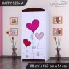 Skříň Happy SZ06 - srdíčka (Barva bílá, Vnitřek skříně šatní tyč)