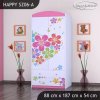 Skříň Happy SZ06 - srdce z květů (Barva bílá, Vnitřek skříně šatní tyč)
