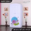 Skříň Happy SZ06 - slimák (Barva bílá, Vnitřek skříně šatní tyč)