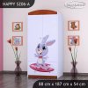 Skříň Happy SZ06 - super zajíček (Barva bílá, Vnitřek skříně šatní tyč)