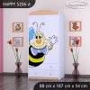 Skříň Happy SZ06 - usměvavá včelka (Barva bílá, Vnitřek skříně šatní tyč)