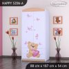 Skříň Happy SZ06 - zamilovaný medvídek (Barva bílá, Vnitřek skříně šatní tyč)
