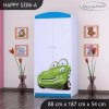 Skříň Happy SZ06 - zelené auto (Barva bílá, Vnitřek skříně šatní tyč)